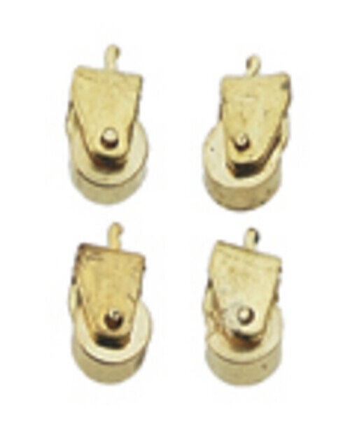Twelve Brass Casters, Quality Dolls House Miniature Furniture Wheels