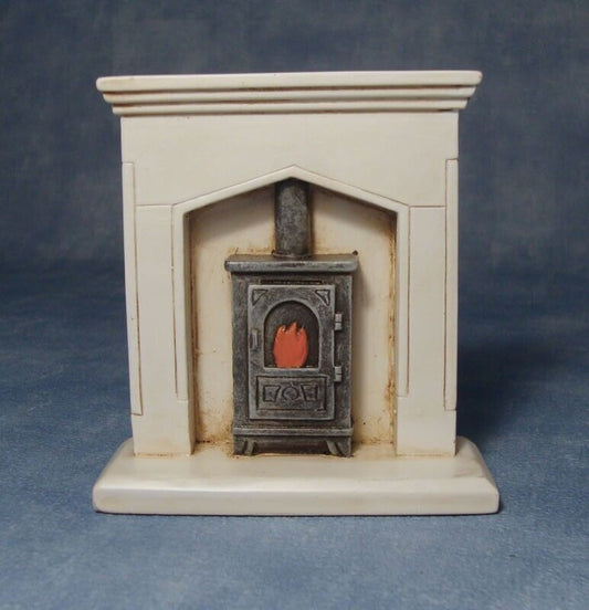 Fire Surround & Wood Burner, Dolls House Miniature, Fireplace