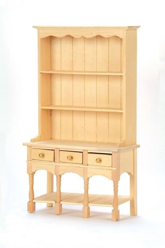 Bare Wood 3 Draw Dresser, Dolls House Miniature Furniture Unfinished, 1.12 Scale