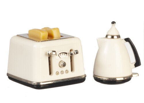 Dolls House Toaster And Coffee Pot, Miniature Kitchen Accessories