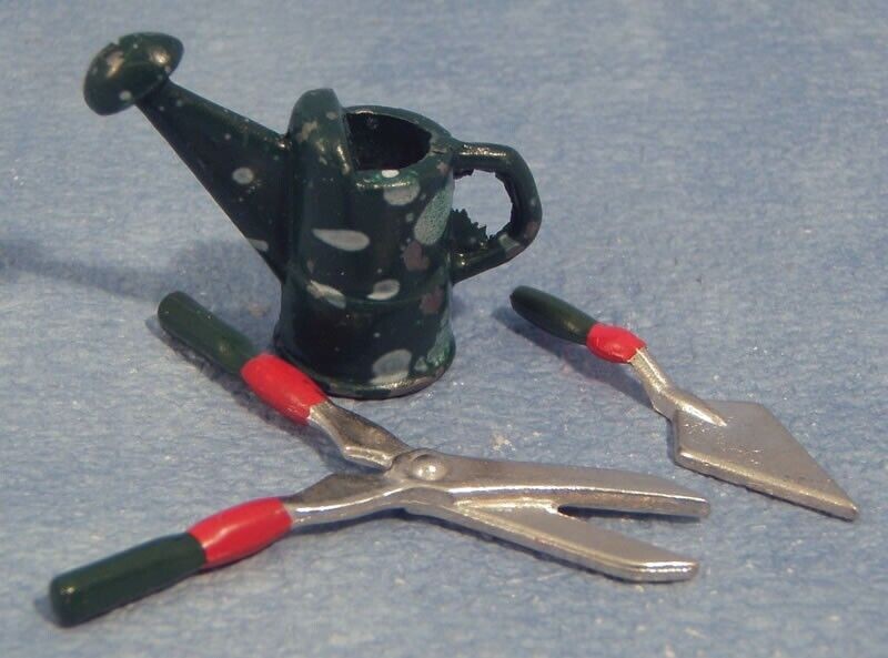 Gardening Tools, Dolls House, Miniature, Garden Accessory, Watering  Can etc.