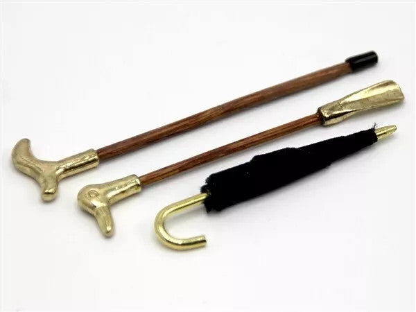 Shoe Horn, Walking Stick & Umbrella, Dolls House Miniature Doll Accessories