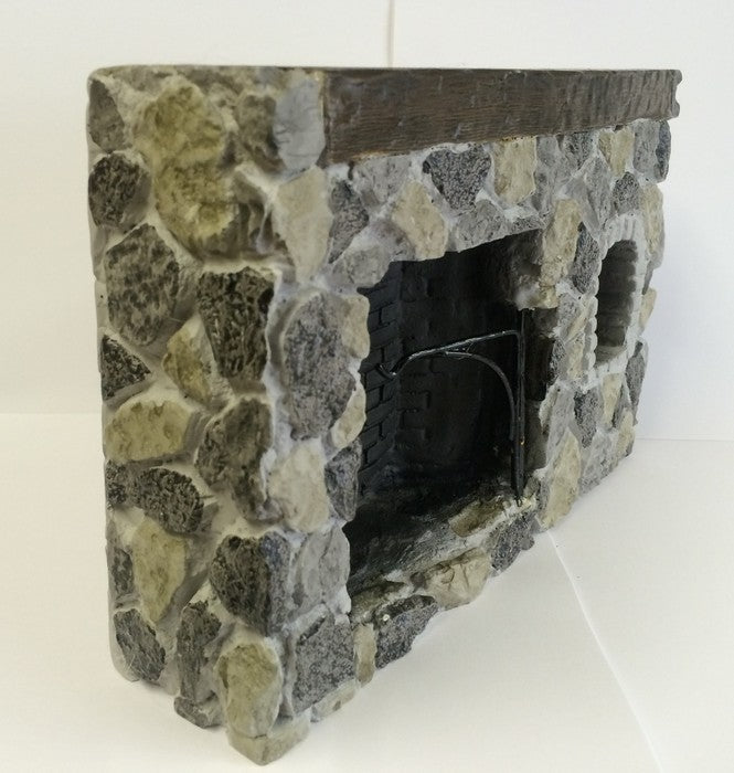 Fieldstone Walk-in fireplace, Dolls House Miniature, Brick Work Design, Tudor