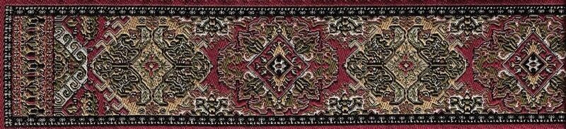 Turkish Stair Carpet Red Design E, Dolls House Miniature Flooring Rug Carpet