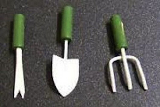 Set of Three Garden Tools, Dolls House Miniatures Outdoor Gardening
