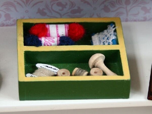 Needlework Tray, Doll House Miniature. Sewing Room. Accessory. 1.12th Scale