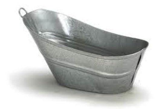 Tin / Metal Hip Bath, Miniature Dolls House Accessory, 1:12 Scale