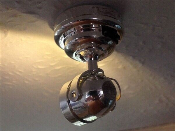 LED Adjustable Chrome Spotlight, Dolls House Miniature, Battery Powered