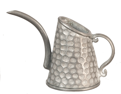 Antique Grey Watering Can, Dolls House Miniature Garden Accessory 1.12 Scale