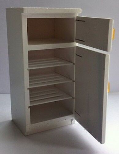 Fridge Freezer With Brass Handles,  Dolls House Miniature Kitchen Appliances