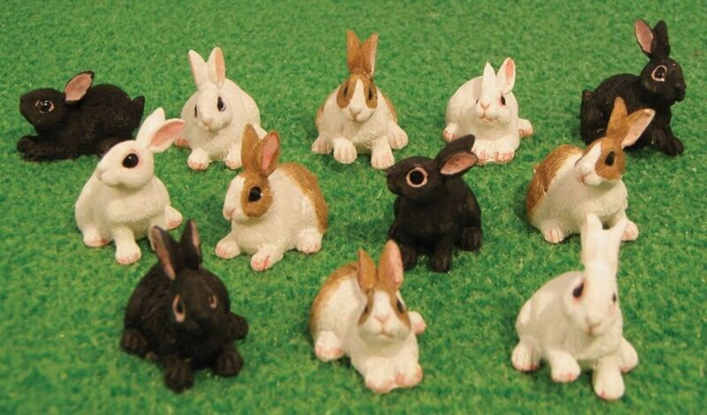 1 Rabbit Only, Pet Animals, White, Black Or White & Brown Miniatures