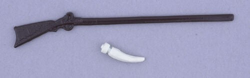 Metal Toy Rifle & Powder Horn, Miniature . Dolls House  1.12 scale, Gun