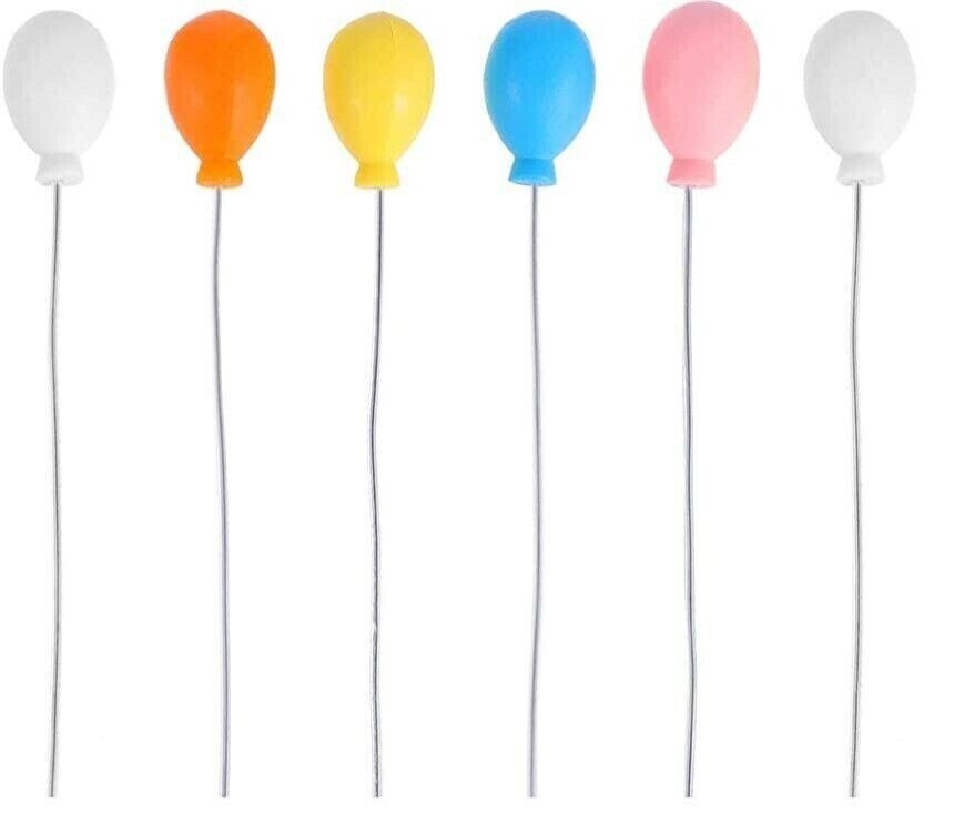 6 Balloons, Colours May Vary, Dolls House Miniature, Nursery 1.12 Scale Party