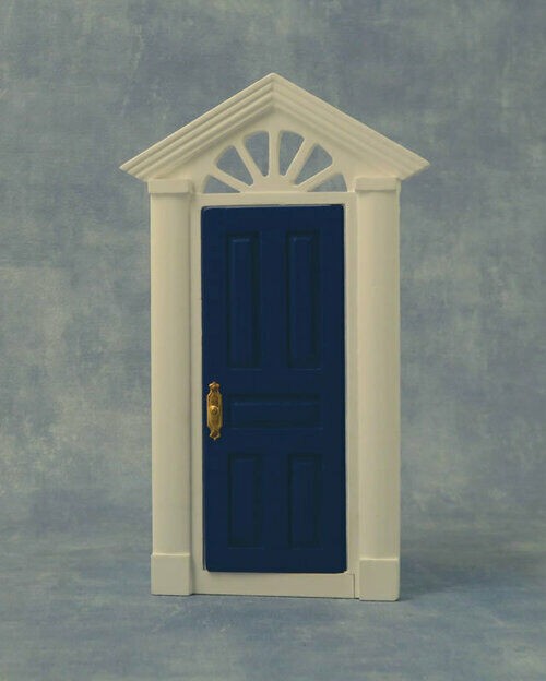 Painted Skylight Front Door Featuring White Surround & Blue Door, Dolls Fairy
