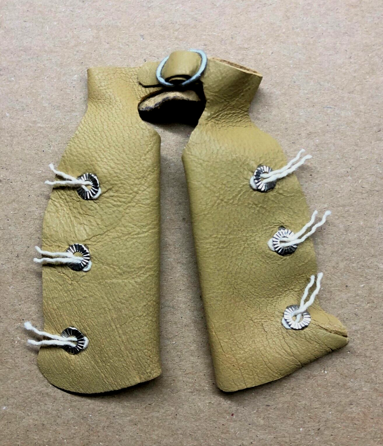 Cream Leather Cowboy Chaps, Trousers Miniature Dolls 1.12th Scale. The Old West