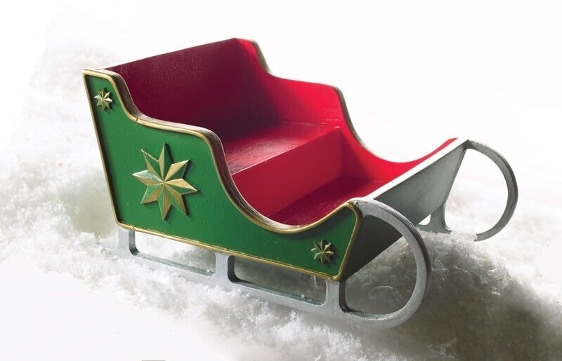 Festive Sledge / Sleigh, Dolls House Miniature 1.12 Scale Christmas, Santa Claus