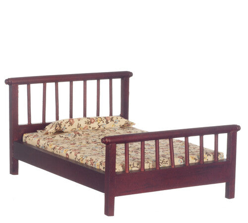 Mahogany Bed, Dolls House Miniatures, 1.12 Scale, Bedroom Furniture