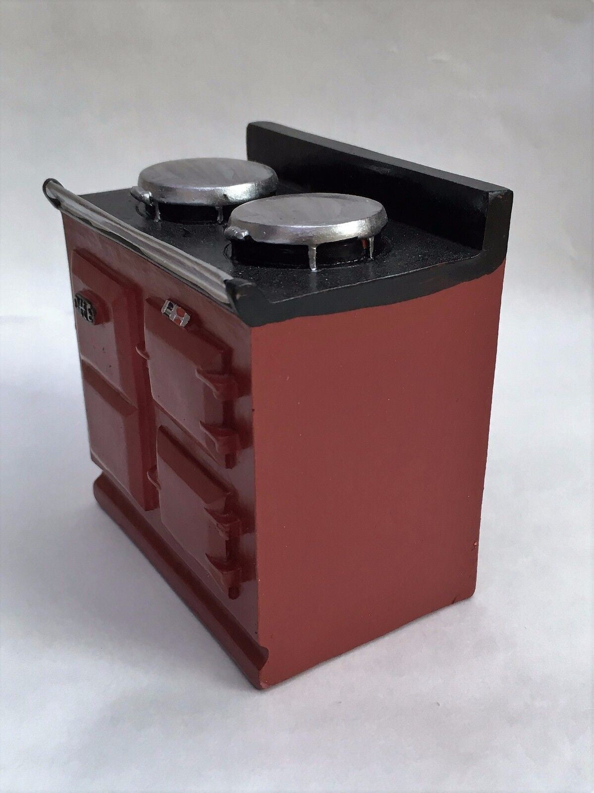 Red Aga Style Stove, Doll House Miniature, 1.12th Scale, Kitchen Cooker