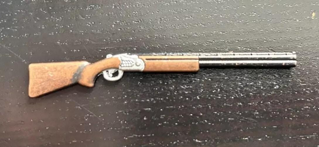 Dolls House Miniature 1:12th Scale Gun Model Metal Shotgun Accessories Doll Toy