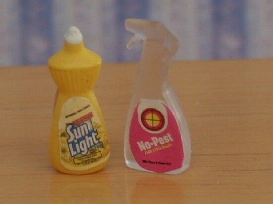 Doll House Cleaning Products Two Pack, Miniature, 1.12 Scale