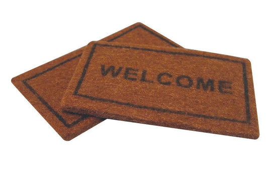 One Welcome Mat & One Plain Mat, Dolls House Miniature, Door Accessory