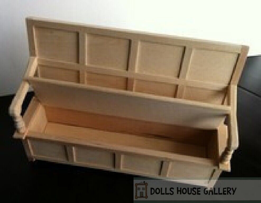 Tudor Bench / Settle, Dolls House Miniatures, Furniture, Church 1.12 Scale