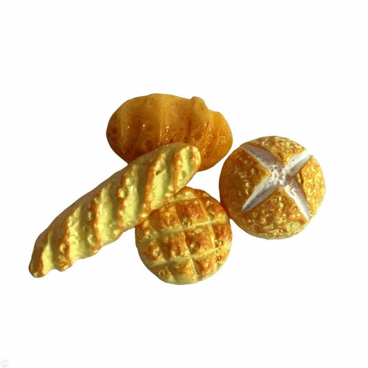 Small Set Of Loves & Baguette, Dolls House Food Bread Miniature, 1.12 Scale