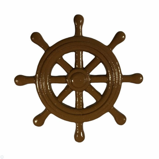 Ship Wheel Wall Decoration, Dolls House Miniature Home Decor, 1.12 Scale