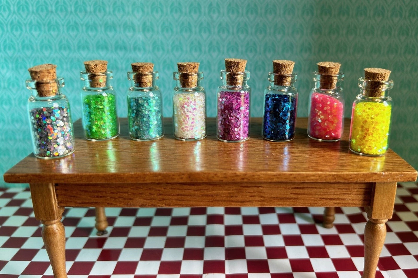 Coloured Stone Jar, Dolls House Miniature Accessory, Sparkle, Magic Shop, Shops