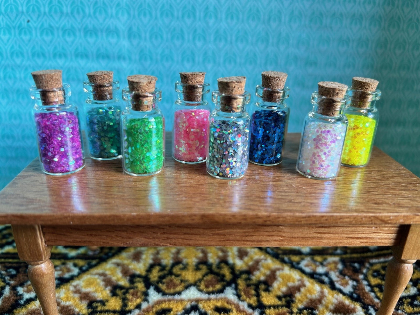 Coloured Stone Jar, Dolls House Miniature Accessory, Sparkle, Magic Shop, Shops