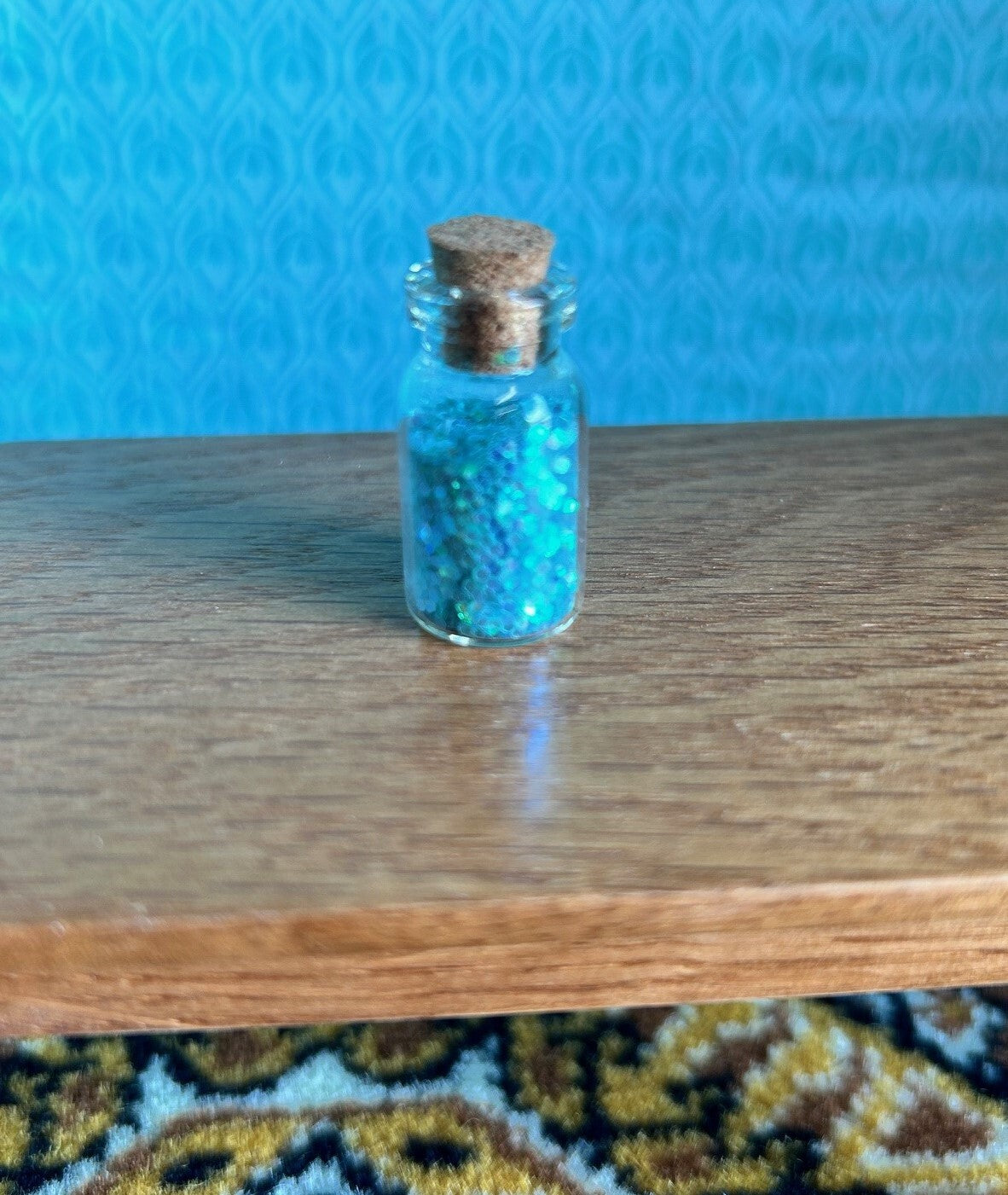 Coloured Stone Jar, Dolls House Miniature Accessory, Sparkle, Magic Shop, Shops