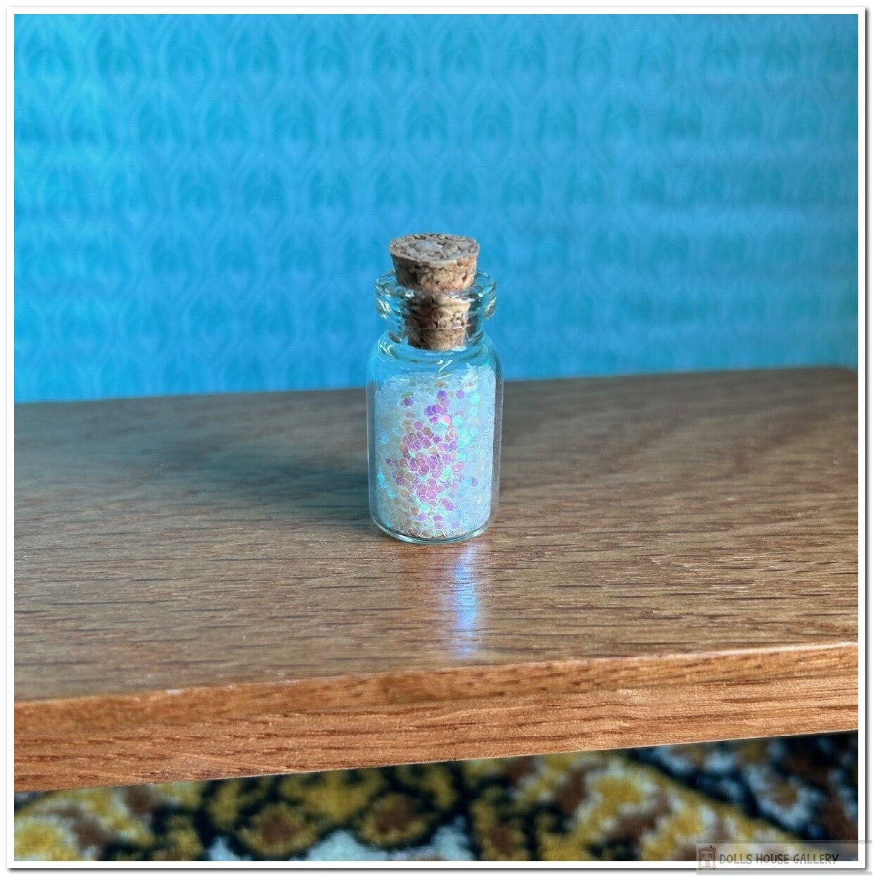 Coloured Stone Jar, Dolls House Miniature Accessory, Sparkle, Magic Shop, Shops