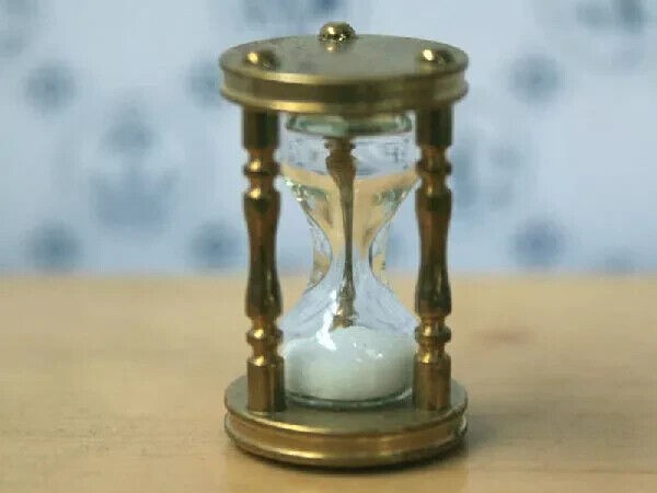 Working Brass Hourglass, Dolls House Miniatures, 1.12 Scale