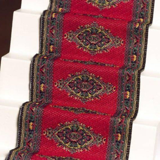 Stair Carpet Red, Doll House Miniatures Staircase Carpet Red 1.12th Scale