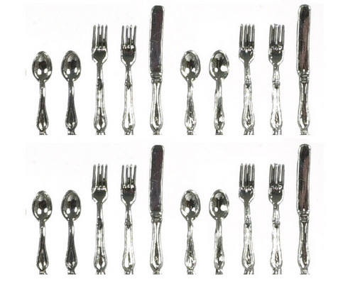 Small Cutlery Set, Dolls House Miniatures Kitchen & Dining Utensils