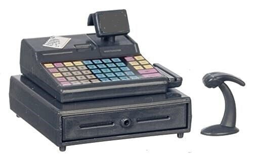 Cash Register With Scanner, Dolls House Miniature, Shop Accessory
