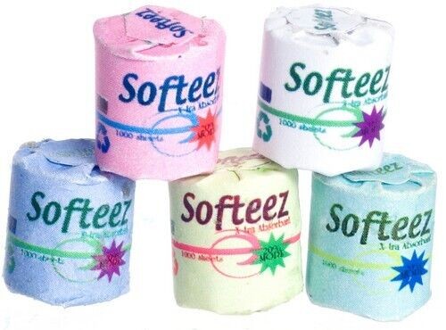 Doll House Five Toilet Rolls, Dolls House Miniature, Lavatory Accessory