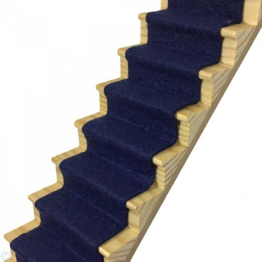 Midnight Blue Stair Carpet, Dolls House Miniature 1.12 Scale, Adhesive Back