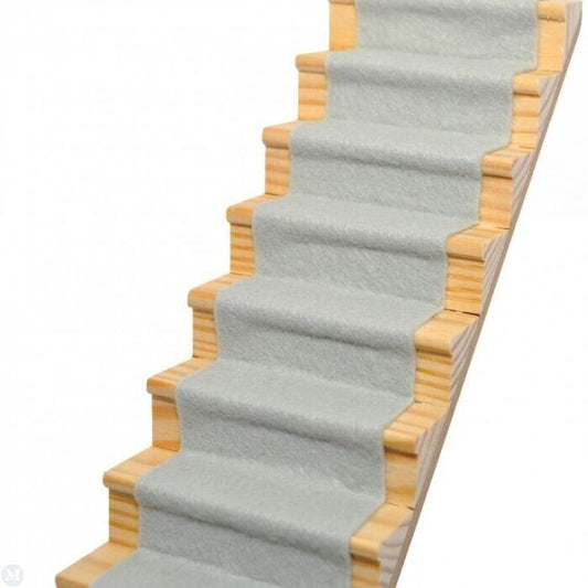 Light Grey Stair Carpet, Dolls House Miniature 1.12 Scale Carpets, Adhesive Back