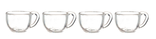 Wide Tea / Coffee Cups, Dolls House Miniature, Kitchen Dining 1:12 Scale