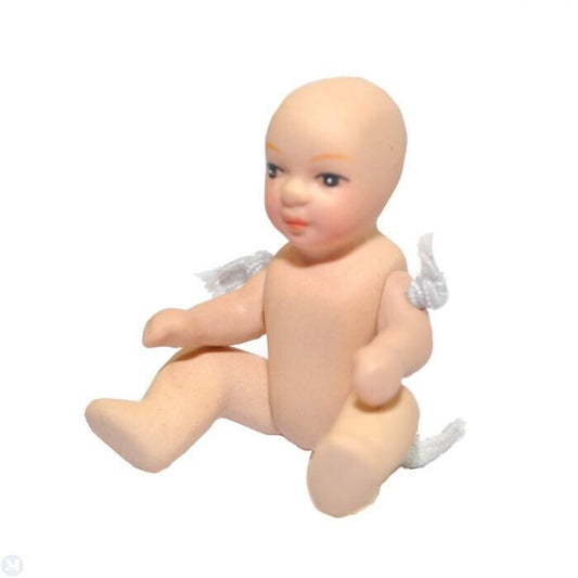 Undressed Porcelain Baby Doll, Dolls House Miniature 1.12 Scale, Child