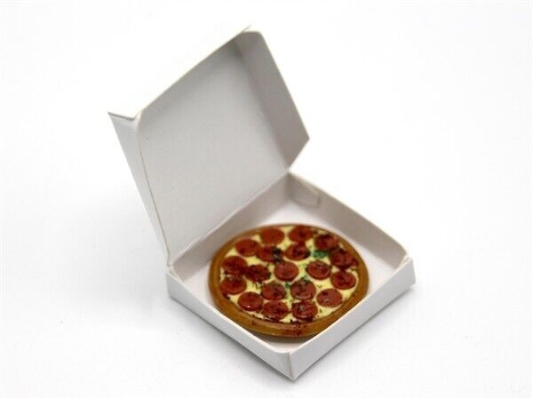 Pizza In A Box, Dolls House Miniature, Food Drink Kitchen Take Out.