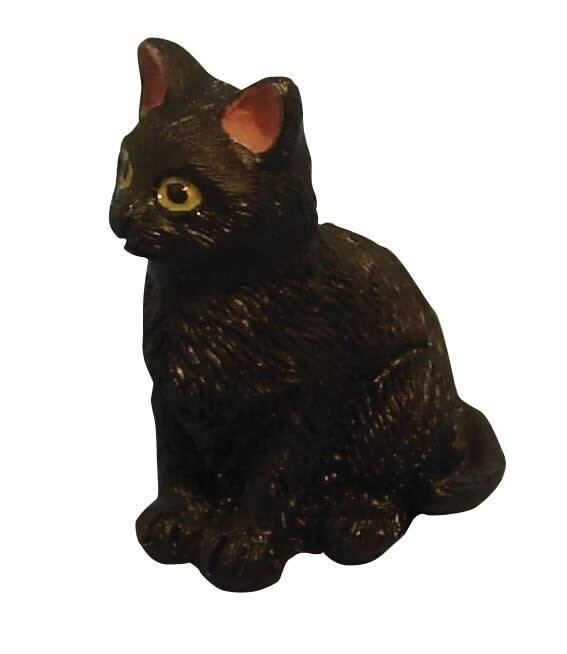 Set Of 5 Black Cats, Doll House Miniatures, Animals & Pets, Cats.