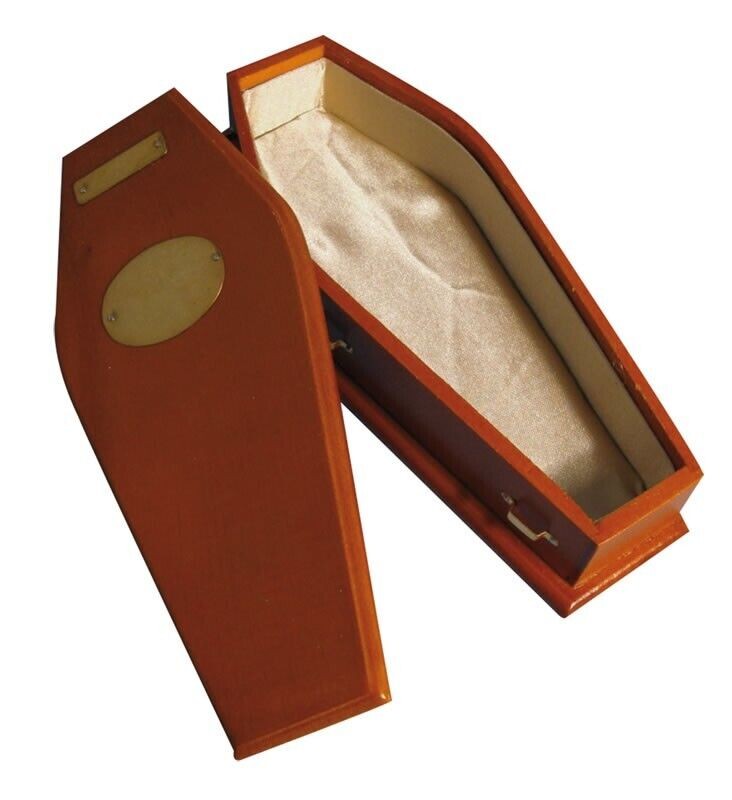 Lined Wood Coffin, Miniature Coffin 1:12 Scale, Dolls House Miniatures