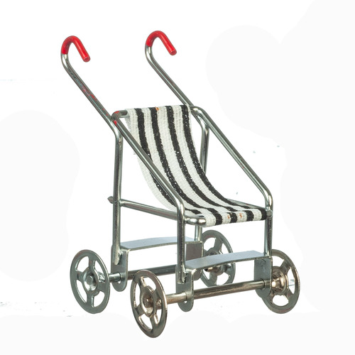 Baby Stroller, Dolls House Miniature Nursery Accessory Baby Pram