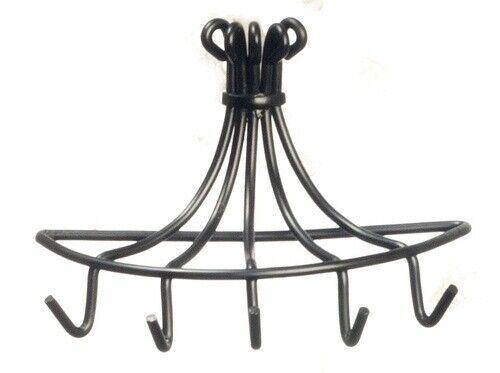 Pots & pan hanger, dolls house miniatures kitchen accessory
