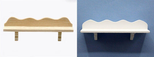 Wall shelf two options of colour, dolls house miniature, white or bare wood