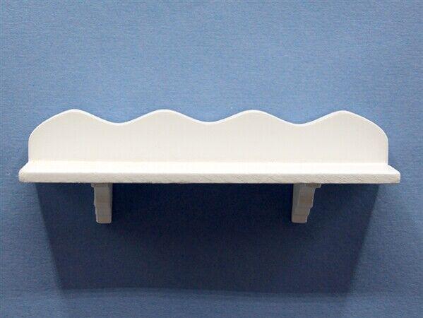 Wall shelf two options of colour, dolls house miniature, white or bare wood