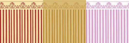 3 sheets of majestic wallpaper, choice of colours, dolls house miniatures,