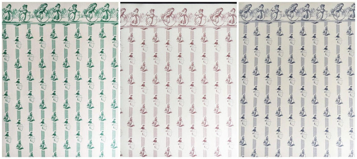 3 sheet of playtime wallpaper for a dolls house, miniature, decorating doll